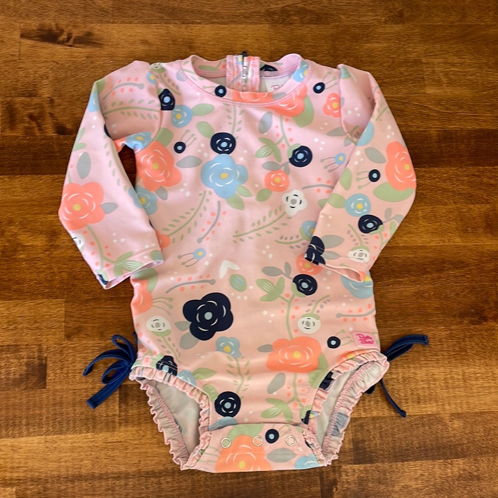 12-18 months Ruffle Butt long sleeve UFP swim suit